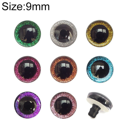 100pcs Resin Three-dimensional Animal Artificial Eye Plastic Plush Toy Accessories, Size:9mm (Colors Shipped Randomly)