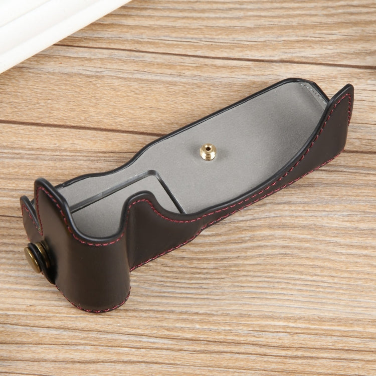 For Canon EOS R50 1/4 inch Thread PU Leather Camera Half Case Base(Black) by buy2fix