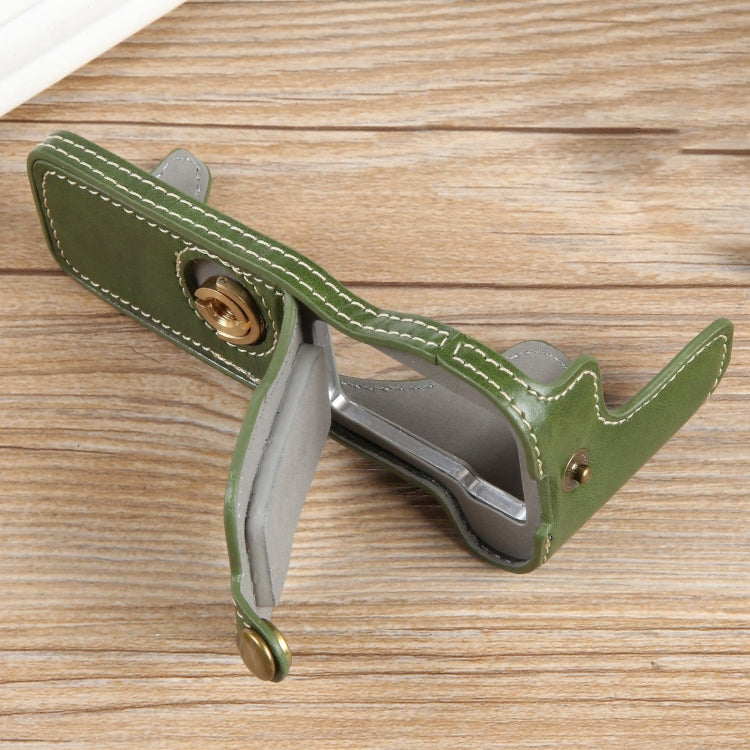 For Canon EOS R50 1/4 inch Thread PU Leather Camera Half Case Base(Green) by buy2fix