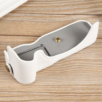 For Canon EOS R50 1/4 inch Thread PU Leather Camera Half Case Base(White) by buy2fix