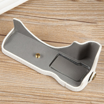 For Canon EOS R50 1/4 inch Thread PU Leather Camera Half Case Base(White) by buy2fix