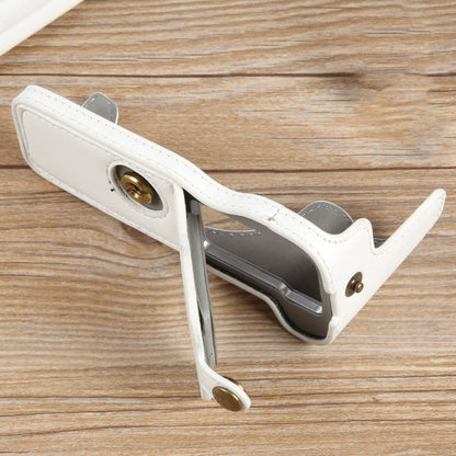 For Canon EOS R50 1/4 inch Thread PU Leather Camera Half Case Base(White) by buy2fix