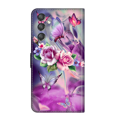 For Samsung Galaxy A24 Crystal 3D Shockproof Protective Leather Phone Case(Butterfly) by buy2fix