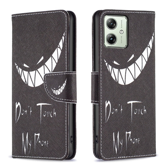 For Motorola Moto G54 5G EU Edition Colored Drawing Pattern Leather Phone Case(Smirk)