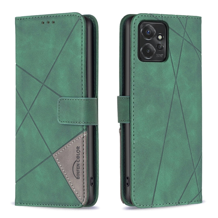 For Motorola Moto G Power 5G 2024 Magnetic Buckle Rhombus Texture Leather Phone Case(Green) - Motorola Cases by buy2fix | Online Shopping UK | buy2fix