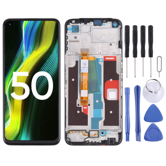 For Realme Narzo 50 4G RMX3286 OEM LCD Screen Digitizer Full Assembly with Frame