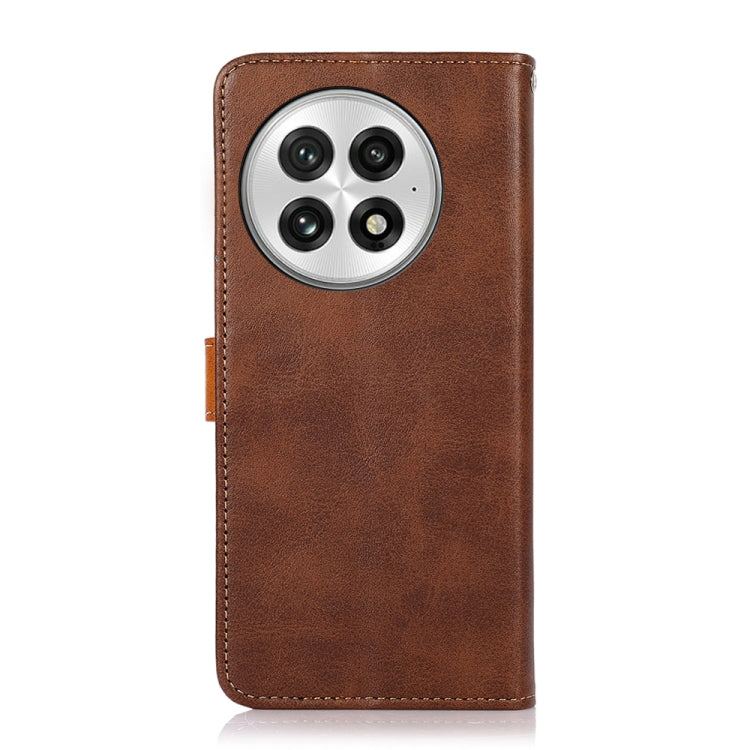 For OnePlus 13 KHAZNEH Dual-color Cowhide Texture Flip Leather Phone Case(Brown) by buy2fix