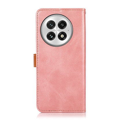For OnePlus 13 KHAZNEH Dual-color Cowhide Texture Flip Leather Phone Case(Rose Gold) by buy2fix
