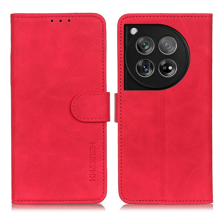 For OnePlus 12 KHAZNEH Retro Texture Leather Phone Case(Red) by buy2fix