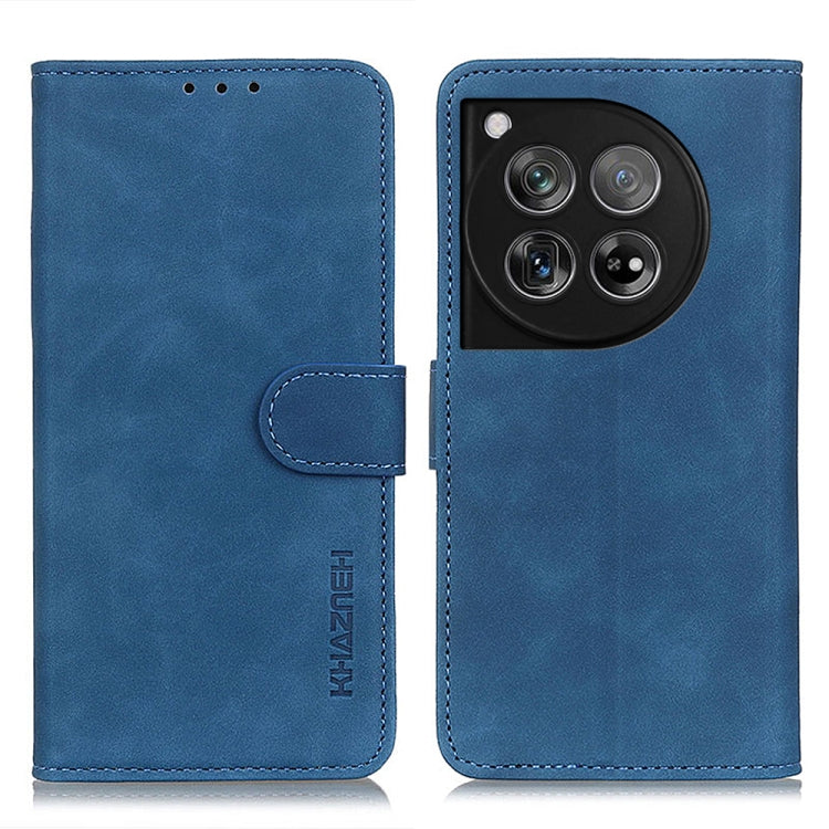 For OnePlus 12 KHAZNEH Retro Texture Leather Phone Case(Blue) by buy2fix