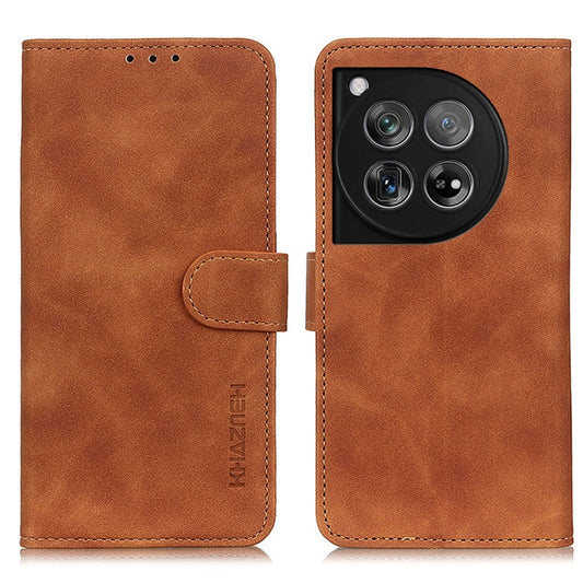 For OnePlus 12 KHAZNEH Retro Texture Leather Phone Case(Brown) by buy2fix
