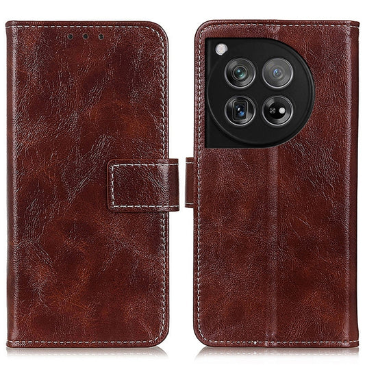 For OnePlus 12 Retro Crazy Horse Texture Leather Phone Case(Brown) - OnePlus Cases by buy2fix | Online Shopping UK | buy2fix