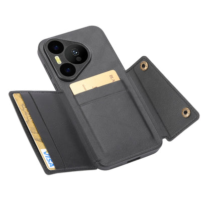 For Huawei Pura 70 Pro Double Buckle Card Slots Magnetic Phone Case(Black) - Huawei Cases by buy2fix | Online Shopping UK | buy2fix