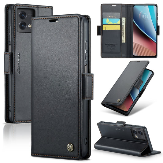 For Motorola Moto G Stylus 5G 2023 CaseMe 023 Butterfly Buckle Litchi Texture RFID Anti-theft Leather Phone Case(Black) - Motorola Cases by CaseMe | Online Shopping UK | buy2fix