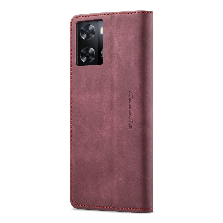 For OPPO A57 4G Global/A57S 4G Global/A77 4G Global CaseMe 013 Multifunctional Horizontal Flip Leather Phone Case(Wine Red) by CaseMe