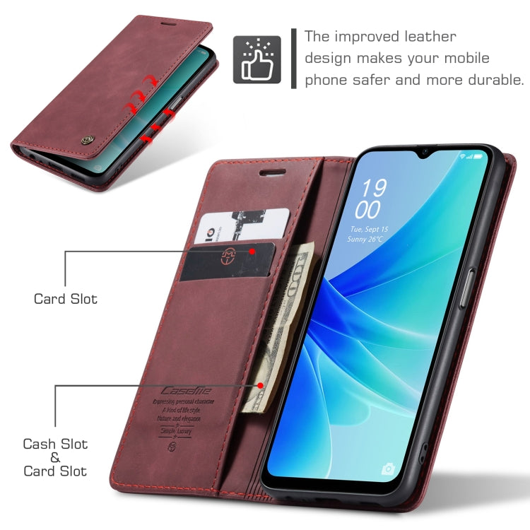 For OPPO A57 4G Global/A57S 4G Global/A77 4G Global CaseMe 013 Multifunctional Horizontal Flip Leather Phone Case(Wine Red) by CaseMe