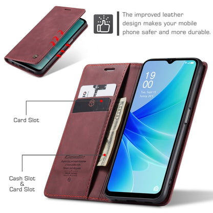 For OPPO A57 4G Global/A57S 4G Global/A77 4G Global CaseMe 013 Multifunctional Horizontal Flip Leather Phone Case(Wine Red) by CaseMe