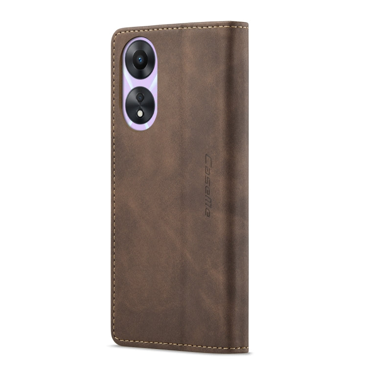 For OPPO A78 5G Global / A1X 5G CaseMe 013 Multifunctional Horizontal Flip Leather Phone Case(Coffee) by CaseMe