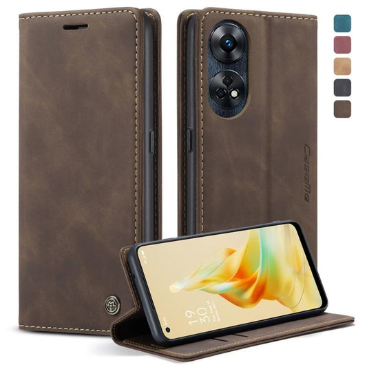 For OPPO Reno8 T 4G CaseMe 013 Multifunctional Horizontal Flip Leather Phone Case(Coffee) by CaseMe