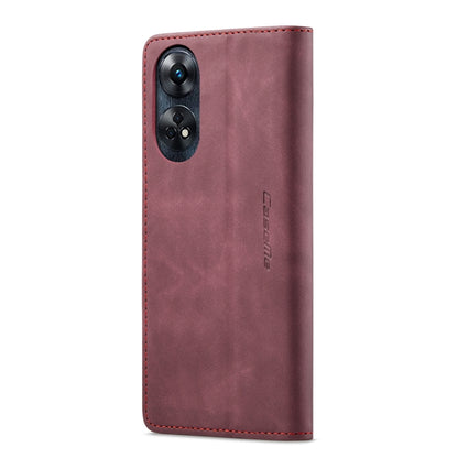 For OPPO Reno8 T 4G CaseMe 013 Multifunctional Horizontal Flip Leather Phone Case(Wine Red) by CaseMe