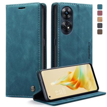 For OPPO Reno8 T 4G CaseMe 013 Multifunctional Horizontal Flip Leather Phone Case(Blue) by CaseMe