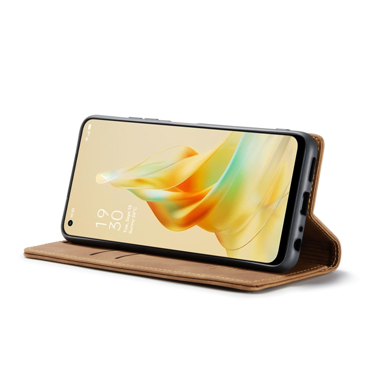 For OPPO Reno8 T 4G CaseMe 013 Multifunctional Horizontal Flip Leather Phone Case(Brown) by CaseMe