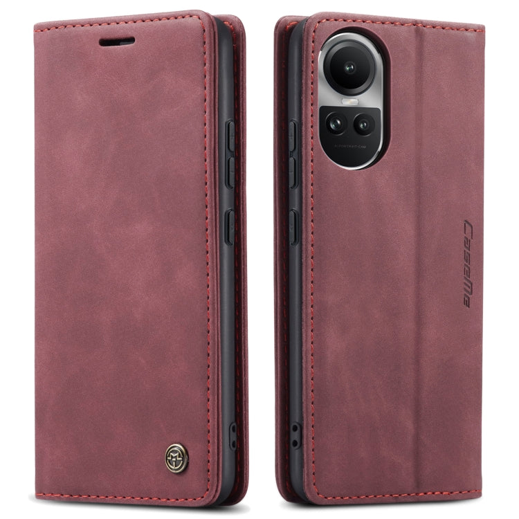 For OPPO Reno10 5G Global／Reno10 Pro Global CaseMe 013 Multifunctional Horizontal Flip Leather Phone Case(Wine Red) by CaseMe