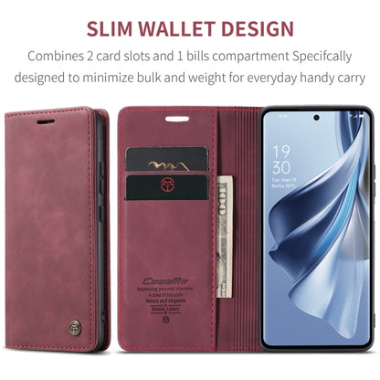 For OPPO Reno10 5G Global／Reno10 Pro Global CaseMe 013 Multifunctional Horizontal Flip Leather Phone Case(Wine Red) by CaseMe