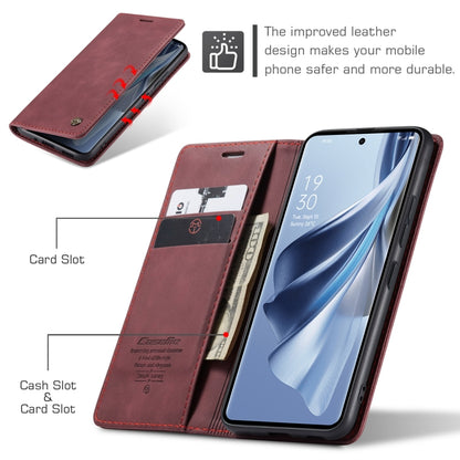 For OPPO Reno10 5G Global／Reno10 Pro Global CaseMe 013 Multifunctional Horizontal Flip Leather Phone Case(Wine Red) by CaseMe