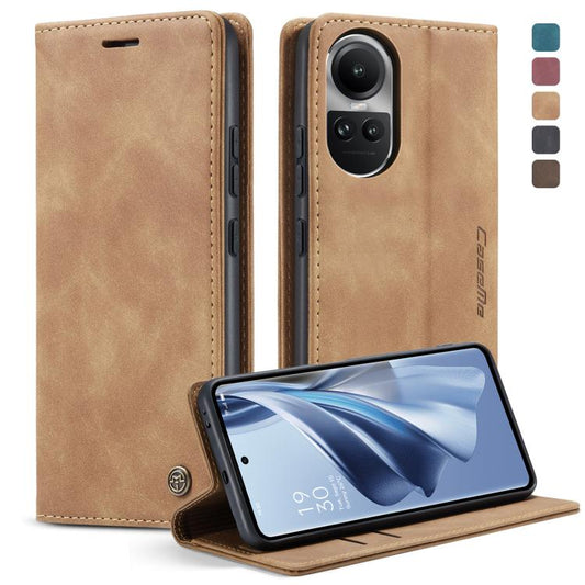 For OPPO Reno10 5G Global／Reno10 Pro Global CaseMe 013 Multifunctional Horizontal Flip Leather Phone Case(Brown) by CaseMe