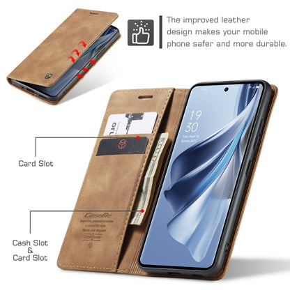 For OPPO Reno10 5G Global／Reno10 Pro Global CaseMe 013 Multifunctional Horizontal Flip Leather Phone Case(Brown) by CaseMe