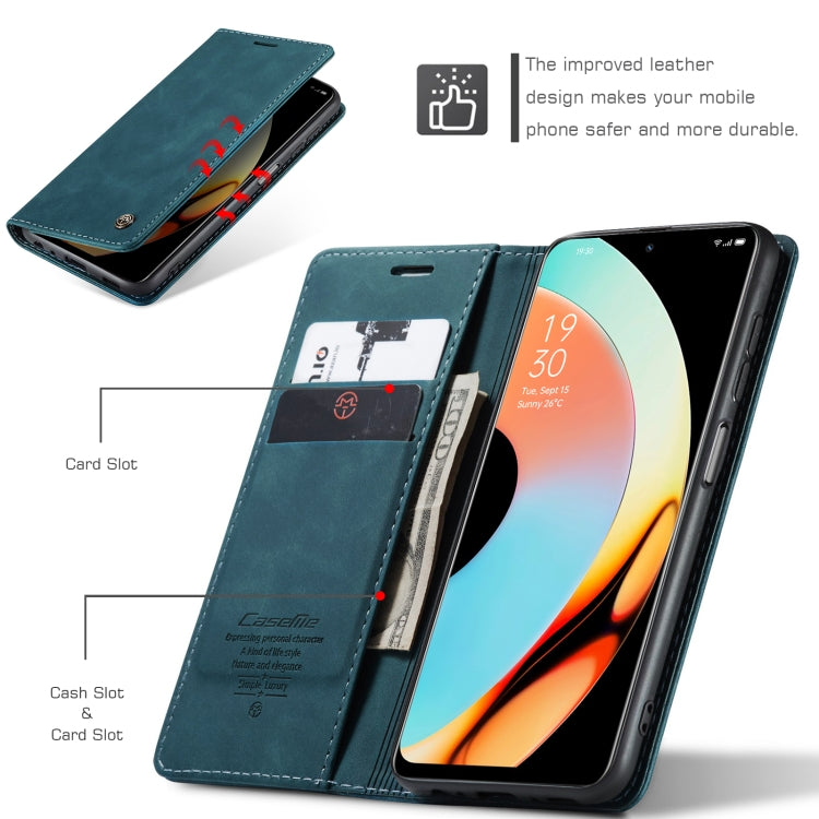 For Realme 10 Pro 5G CaseMe 013 Multifunctional Horizontal Flip Leather Phone Case(Blue) by CaseMe