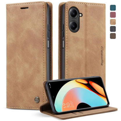 For Realme 10 Pro 5G CaseMe 013 Multifunctional Horizontal Flip Leather Phone Case(Brown) by CaseMe