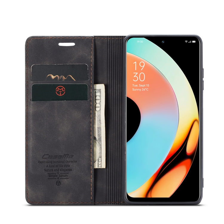 For Realme 10 Pro 5G CaseMe 013 Multifunctional Horizontal Flip Leather Phone Case(Black) by CaseMe