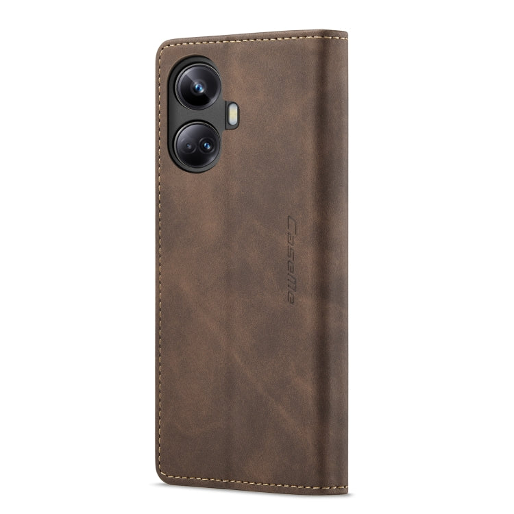 For Realme 10 Pro+ CaseMe 013 Multifunctional Horizontal Flip Leather Phone Case(Coffee) by CaseMe