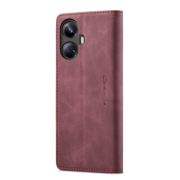 For Realme 10 Pro+ CaseMe 013 Multifunctional Horizontal Flip Leather Phone Case(Wine Red) by CaseMe