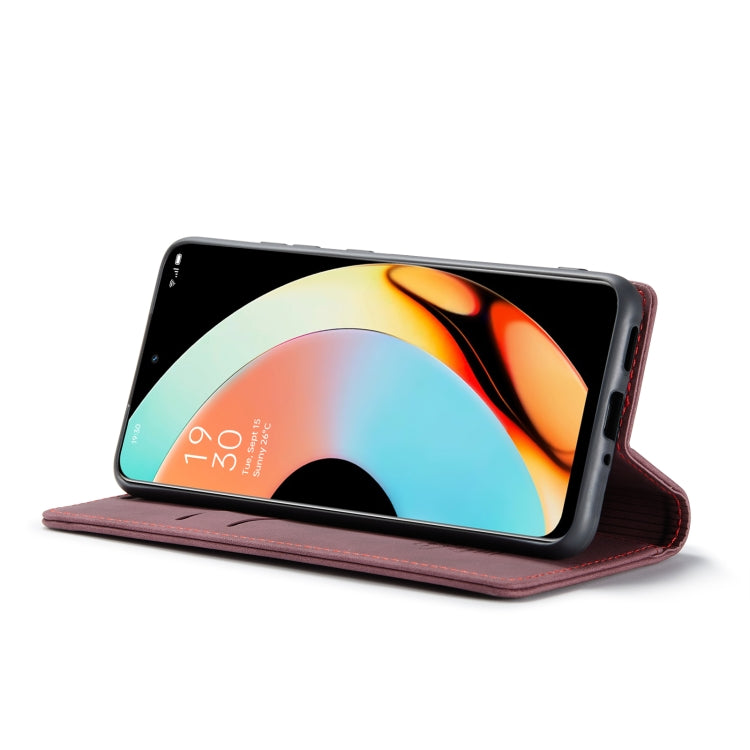 For Realme 10 Pro+ CaseMe 013 Multifunctional Horizontal Flip Leather Phone Case(Wine Red) by CaseMe