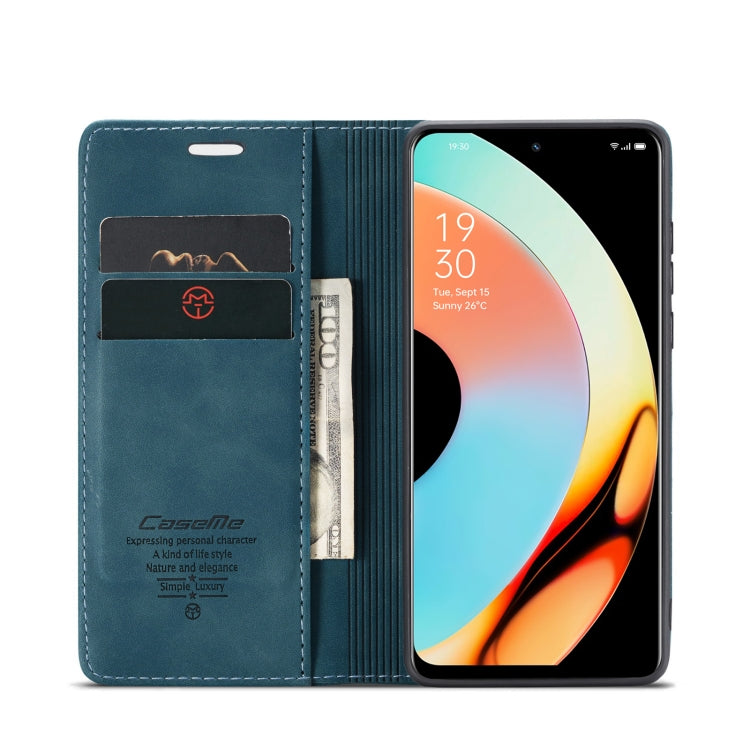 For Realme 10 Pro+ CaseMe 013 Multifunctional Horizontal Flip Leather Phone Case(Blue) by CaseMe
