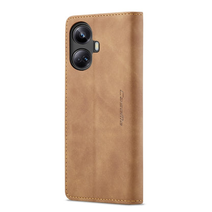 For Realme 10 Pro+ CaseMe 013 Multifunctional Horizontal Flip Leather Phone Case(Brown) by CaseMe