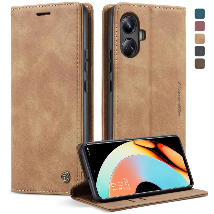 For Realme 10 Pro+ CaseMe 013 Multifunctional Horizontal Flip Leather Phone Case(Brown) by CaseMe
