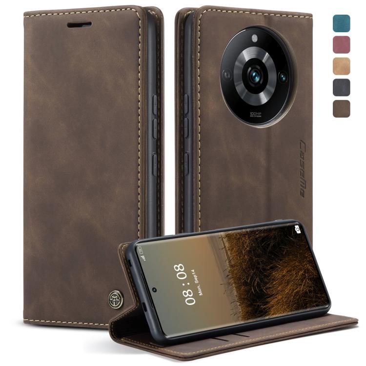 For Realme 11 Pro／Realme 11 Pro+ CaseMe 013 Multifunctional Horizontal Flip Leather Phone Case(Coffee) by CaseMe