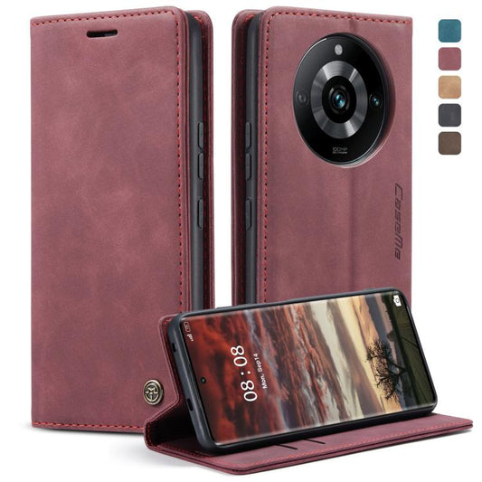 For Realme 11 Pro／Realme 11 Pro+ CaseMe 013 Multifunctional Horizontal Flip Leather Phone Case(Wine Red) by CaseMe