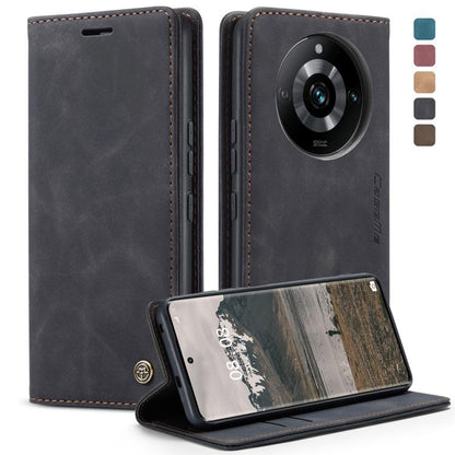 For Realme 11 Pro／Realme 11 Pro+ CaseMe 013 Multifunctional Horizontal Flip Leather Phone Case(Black) by CaseMe