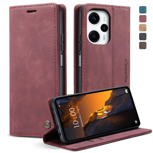 For Xiaomi Poco F5 5G/Redmi Note 12 Turbo 5G CaseMe 013 Multifunctional Horizontal Flip Leather Phone Case(Wine Red) by CaseMe