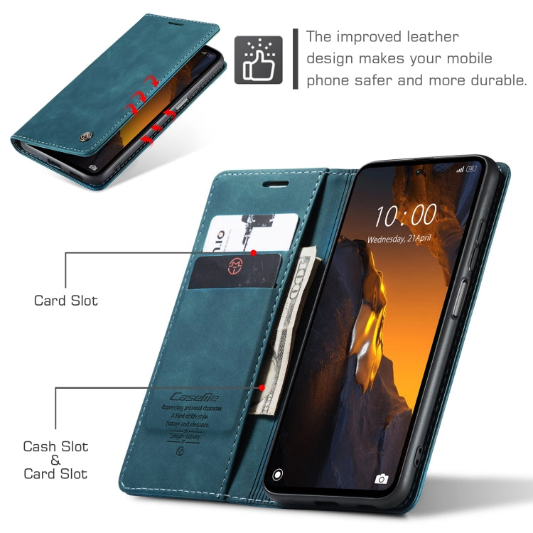 For Xiaomi Poco F5 5G/Redmi Note 12 Turbo 5G CaseMe 013 Multifunctional Horizontal Flip Leather Phone Case(Blue) by CaseMe