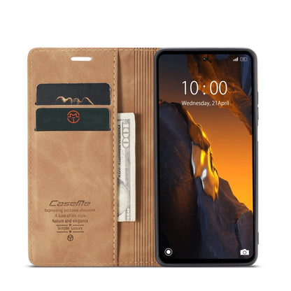 For Xiaomi Poco F5 5G/Redmi Note 12 Turbo 5G CaseMe 013 Multifunctional Horizontal Flip Leather Phone Case(Brown) by CaseMe