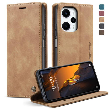 For Xiaomi Poco F5 5G/Redmi Note 12 Turbo 5G CaseMe 013 Multifunctional Horizontal Flip Leather Phone Case(Brown) by CaseMe