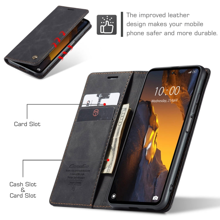 For Xiaomi Poco F5 5G/Redmi Note 12 Turbo 5G CaseMe 013 Multifunctional Horizontal Flip Leather Phone Case(Black) by CaseMe