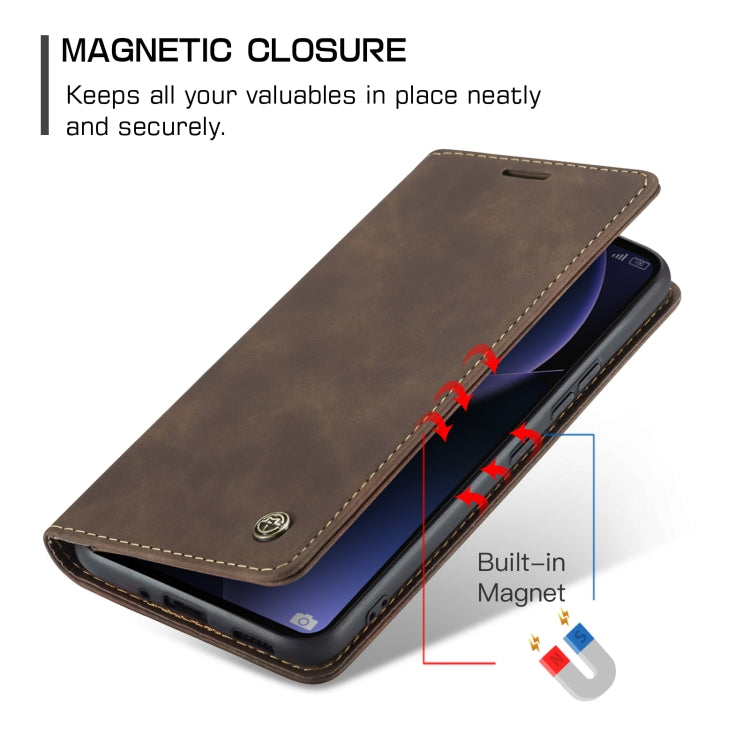 For Xiaomi 13T/13T Pro CaseMe 013 Multifunctional Horizontal Flip Leather Phone Case(Coffee) - Xiaomi Cases by CaseMe | Online Shopping UK | buy2fix