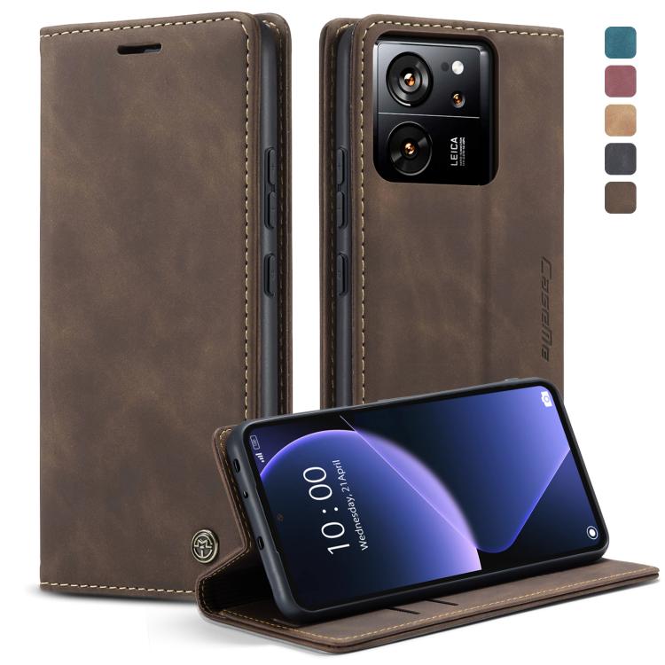 For Xiaomi 13T/13T Pro CaseMe 013 Multifunctional Horizontal Flip Leather Phone Case(Coffee) by CaseMe